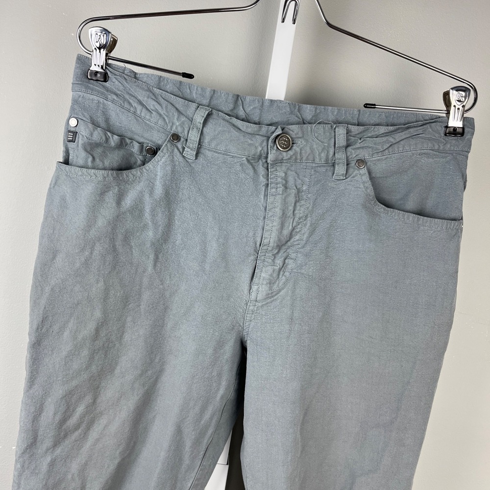 Free Fly Pants Mens‎ 32x32 Lightweight Stretch Canvas 5-Pocket Gray Blue